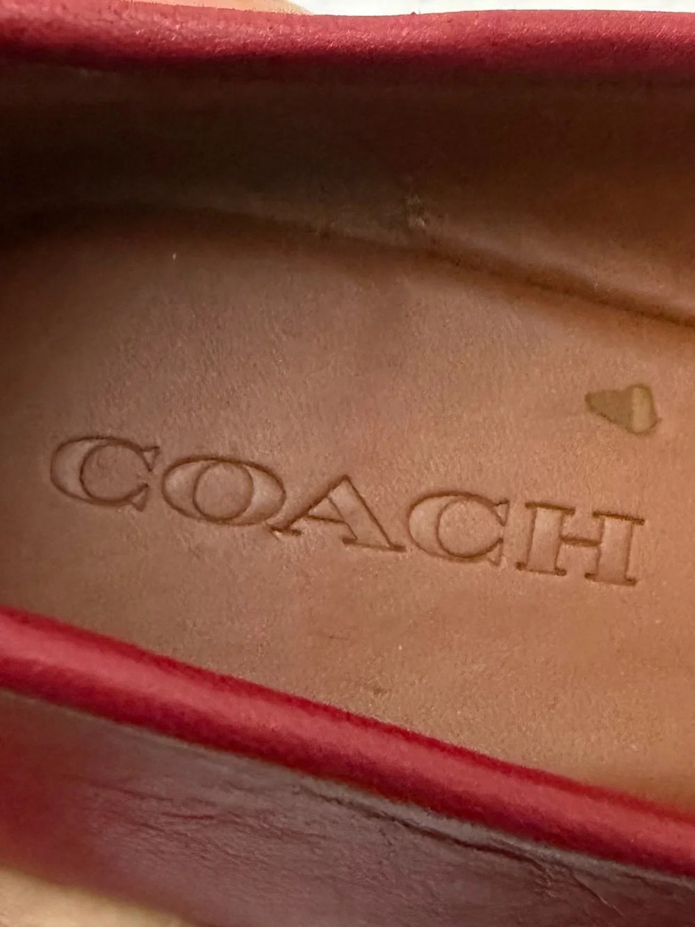 Coach Bea Ballerina Flats Red Women’s Size 10M Leather Ballet Shoes EUC
